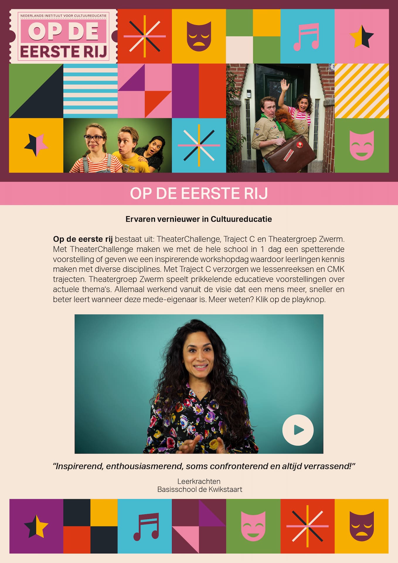 digitale brochure met voorstellingen